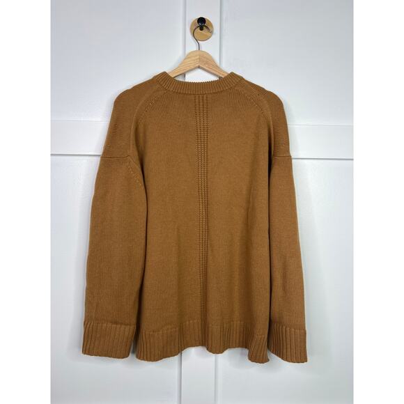 NEW A.L.C Crew Neck Wool Blend Ribbed Hem Knitted Ayden Sweater Brown - Picture 6 of 7